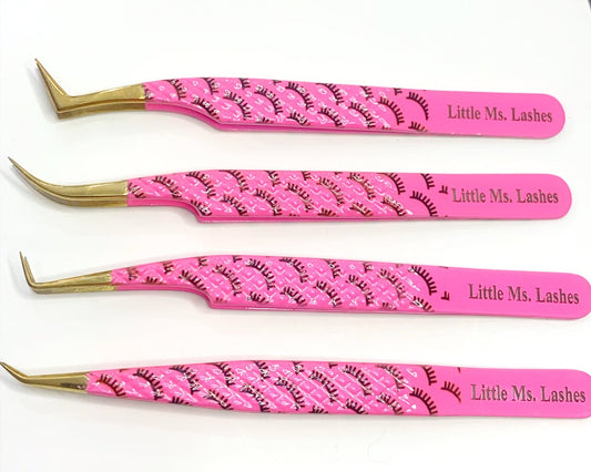 Pink lash tweezers